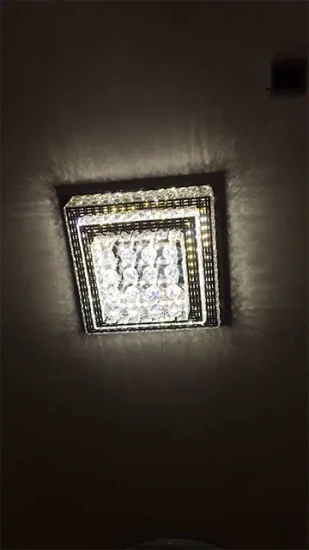 Lámpara de techo de cristal LED China Interior Lámpara regulable Lámparas de ventiladores de techo de cristal LED y control remoto Lámpara de techo de cristal retráctil invisible moderna