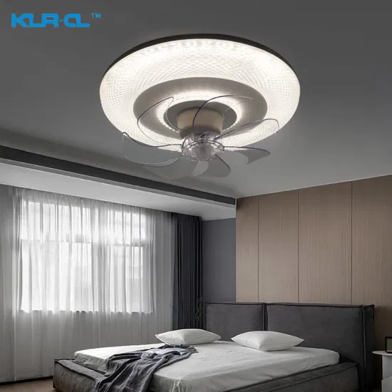 Luz LED nocturna de campo cromada empotrada, ventilador de techo inteligente con hoja Invisible para el hogar con luz para el dormitorio