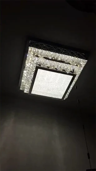 Lámpara colgante de cristal LED para sala de estar, China, color dorado, lujo, cristal K9, control remoto, ventilador de techo invisible, lámpara de ventilador, luces de techo de cristal